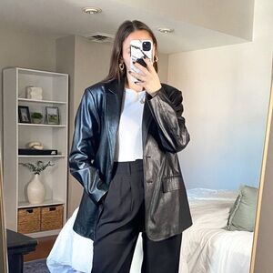 Zara Women's Black Menswear Style Blazer